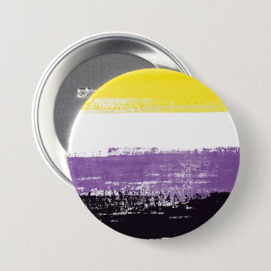 Flag für nichtbinäre Pride gestrichen Button (Vorne & Hinten)
