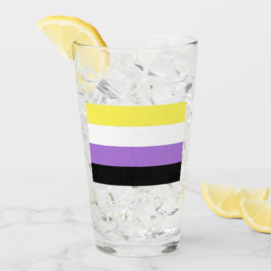 Flag für nichtbinäre Pride Glas (Vorderseite Ice)