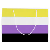 Flag für nichtbinäre Pride Große Geschenktüte (Rückseite)