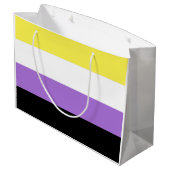 Flag für nichtbinäre Pride Große Geschenktüte (Rückseite Schrägansicht)