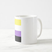 Flag für nichtbinäre Pride Kaffeetasse (VorderseiteRechts)