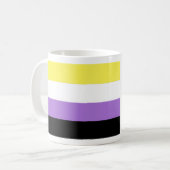 Flag für nichtbinäre Pride Kaffeetasse (Vorderseite Links)