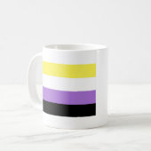 Flag für nichtbinäre Pride Kaffeetasse (Vorderseite Links)