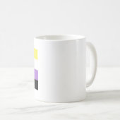 Flag für nichtbinäre Pride Kaffeetasse (VorderseiteRechts)