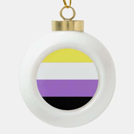 Flag für nichtbinäre Pride Keramik Kugel-Ornament (Vorderseite)