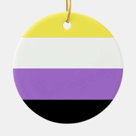 Flag für nichtbinäre Pride Keramik Ornament (Vorne)