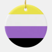Flag für nichtbinäre Pride Keramik Ornament (Hinten)