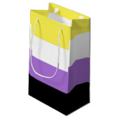 Flag für nichtbinäre Pride Kleine Geschenktüte (Rückseite Schrägansicht)