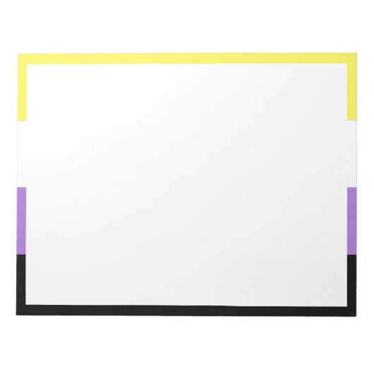 Flag für nichtbinäre Pride Notizblock (Vorderseite)