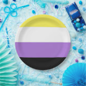 Flag für nichtbinäre Pride Pappteller (Party)