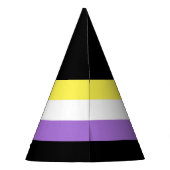 Flag für nichtbinäre Pride Partyhütchen (Rückseite)