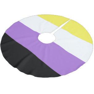 Flag für nichtbinäre Pride Polyester Weihnachtsbaumdecke