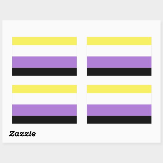 Flag für nichtbinäre Pride Rechteckiger Aufkleber (Blatt)