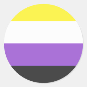 Flag für nichtbinäre Pride Runder Aufkleber