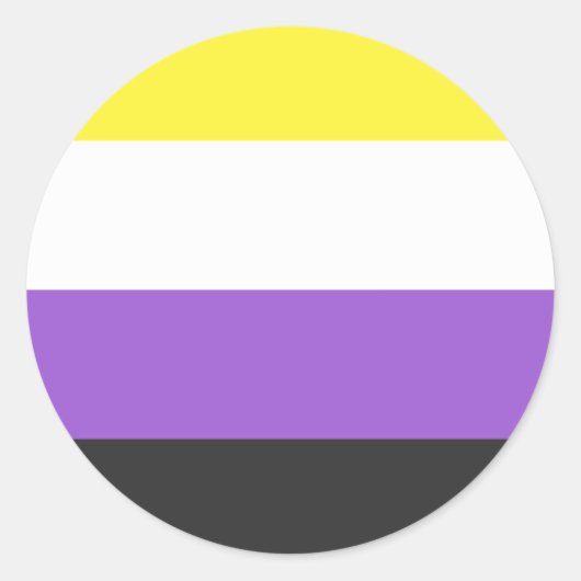 Flag für nichtbinäre Pride Runder Aufkleber (Vorderseite)
