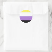 Flag für nichtbinäre Pride Runder Aufkleber (Tasche)