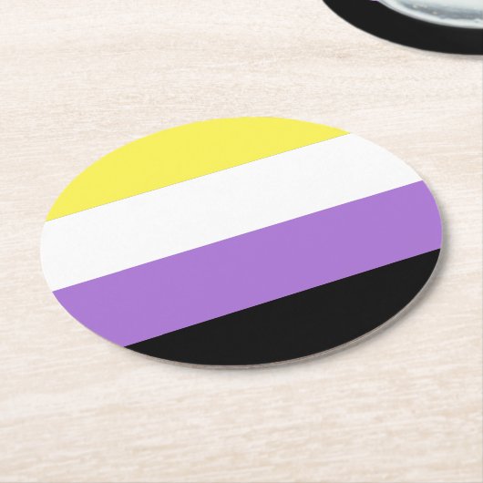 Flag für nichtbinäre Pride Runder Pappuntersetzer (Angewinkelt)
