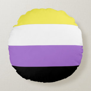Flag für nichtbinäre Pride Rundes Kissen