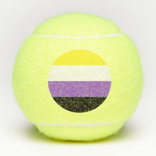 Flag für nichtbinäre Pride Tennisbälle (Vorderseite)