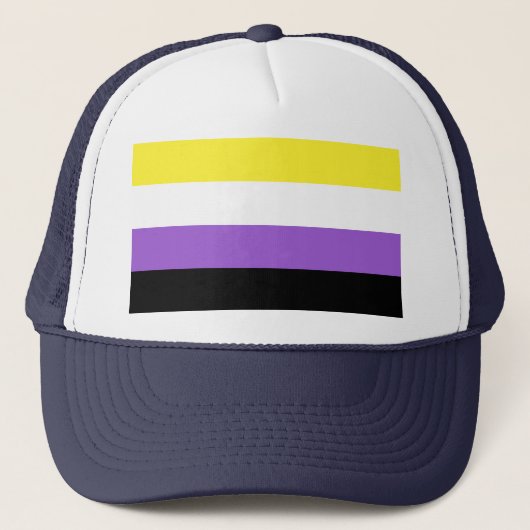 Flag für nichtbinäre Pride Truckerkappe (Vorderseite)
