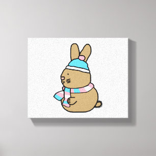 Flag für niedliche Osterhase und Transgender-Stolz Leinwanddruck