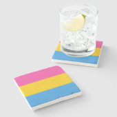 Flag für Pansexual Pride Steinuntersetzer (Seitenansicht)