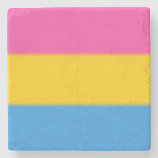 Flag für Pansexual Pride Steinuntersetzer (Vorderseite)