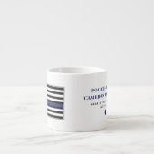 Flag für Polizeibeamte der personalisierten blauen Espressotasse (Vorderseite)