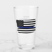 Flag für Polizeibeamte der personalisierten blauen Glas (Rückseite)