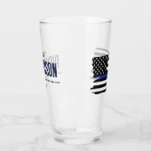 Flag für Polizeibeamte der personalisierten blauen Glas (Links)