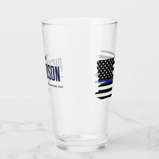 Flag für Polizeibeamte der personalisierten blauen Glas (Links)