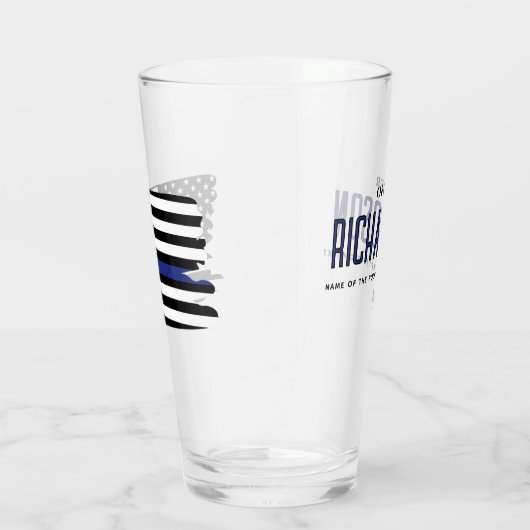 Flag für Polizeibeamte der personalisierten blauen Glas (Rechts)