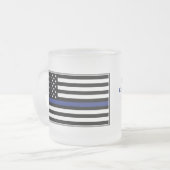 Flag für Polizeibeamte der personalisierten blauen Mattglastasse (Vorderseite Links)
