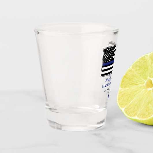 Flag für Polizeibeamte der personalisierten blauen Schnapsglas (Links)