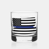 Flag für Polizeibeamte der personalisierten blauen Whiskyglas (Vorderseite)