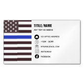 Flag für Polizeibeamte der "Thin Blue Line" Magnetische Visitenkarte (Vorderseite)