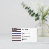 Flag für Polizeibeamte der "Thin Blue Line" Visitenkarte (Stehend Vorderseite)