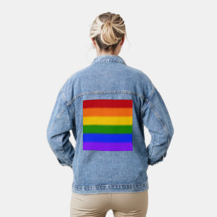 Flag für Regenbogen-Gay Pride Jeansjacke