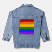 Flag für Regenbogen-Gay Pride Jeansjacke (Rückseite)