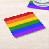 Flag für Regenbogen-Gay Pride Rechteckiger Pappuntersetzer (angewinkelt)