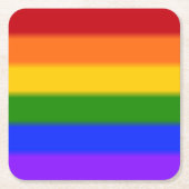 Flag für Regenbogen-Gay Pride Rechteckiger Pappuntersetzer (Vorderseite)