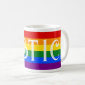 Flag für Regenbogen / JUSTIZ Kaffeetasse (VorderseiteRechts)