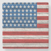 Flag für rote, blaue Stangen mit Streifen Steinuntersetzer (Vorderseite)