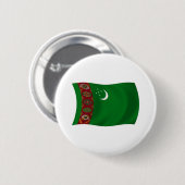 Flag für Turkmenistan Button (Vorne & Hinten)