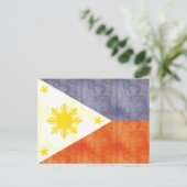 Flag für Vintage Philippinen Postkarte (Stehend Vorderseite)