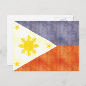 Flag für Vintage Philippinen Postkarte (Vorne/Hinten)