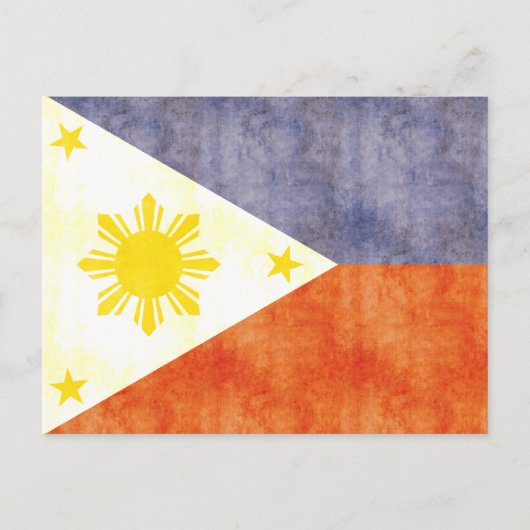 Flag für Vintage Philippinen Postkarte (Vorderseite)