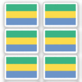 Flag Gabon Collection-Packung mit 6 Aufkleber (Vorderseite)