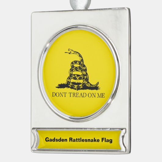 Flag Gadsden Rattlesnake: Revolutionärer Krieg 177 Banner-Ornament Silber (Links)