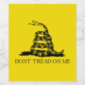 Flag Gadsden Rattlesnake: Revolutionärer Krieg 177 Weinetikett (Einzelnes Label)